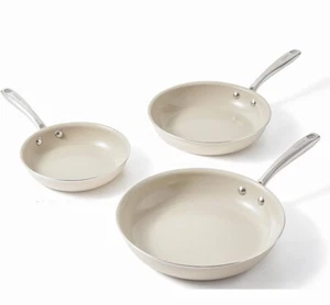 Redchef NonStick Ceramic Frying Pan Set, NonToxic Ceramic Pans for Cooking Beige - Picture 1 of 4