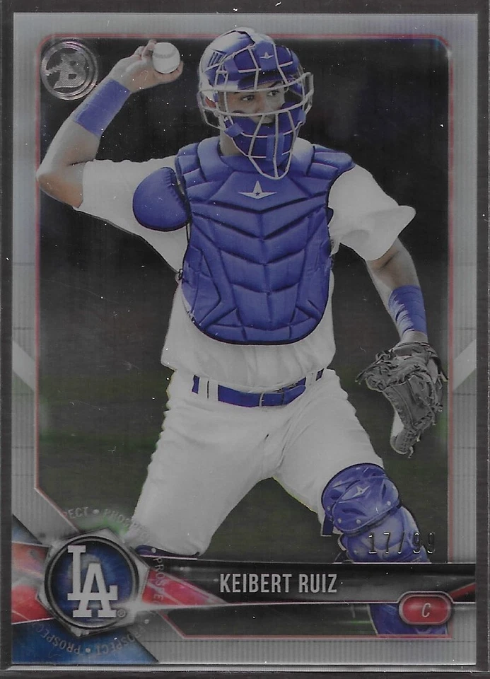 2018 Topps Bowman High Tek Keibert Ruiz First Bowman Tek /99 Los Angeles Dodgers - Image 1 of 4