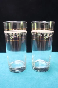 Lenox Rose Manor Cooler Glass Tumblers 6 1/4 " 16 oz Glassware Set of 2 - Picture 1 of 4