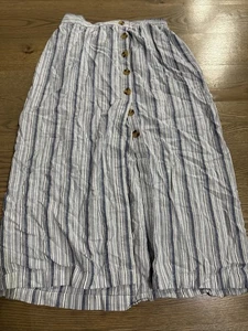 Falda a rayas azul medio con botones Aeropostale para mujer - Imagen 1 de 2