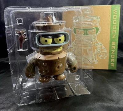 FUTURAMA Wooden Bender 乙烯基人偶 Kidrobot 密封 2012 盒 罕见 — 第 1/4 张图片