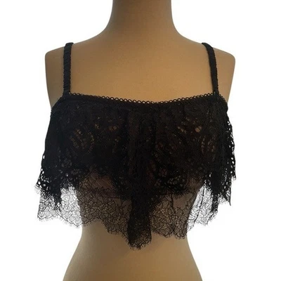 Bralette L Victoria’s Secret Sujetador de Encaje Negro Dream Angels Volantes Pullover Nuevo Foto 1 de 4