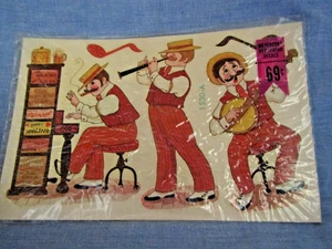 VINTAGE MEYERCORD COLLECTIBLE DECALS OF  BAND BANJO, PIANO AND CLARINET  1970`S - Picture 1 of 3