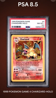 1999 Pokemon Base Set Charizard 4/102 Holo PSA 8.5 NM-MT+ - Image 1 of 3