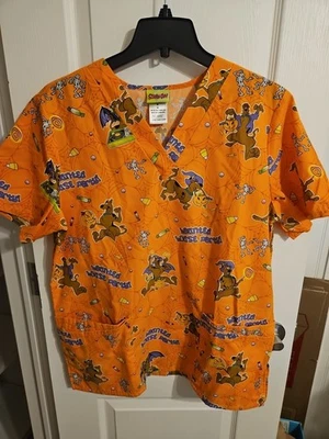 Scooby Doo Halloween Ghost Nurse Scrub Top  - Image 1 of 4