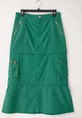 Falda Delia’s Maxi Carga Cremalleras Desmontables Talla Mediana Verde Apagada 2 Maneras Foto 1 de 4