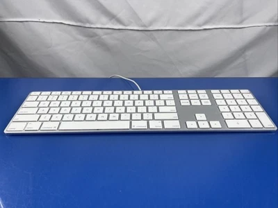 Apple Keyboard Wired A1243 Numeric Keypad Genuine OEM Aluminum USB Port White #2 - Image 1 of 4