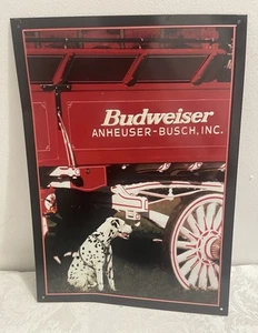 Anheuser-Busch The Budweiser Dalmatian Vtg 1996 Metal Tin Sign. EUC - Picture 1 of 5