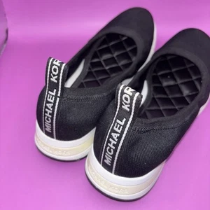 MICHAEL KORS Black Canvas Logo Ballet Flat Loafer SG19C Size 7M (0126) - Picture 1 of 24