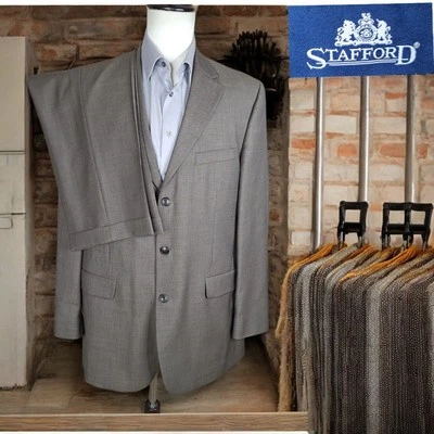 Костюм мужской Stafford из 2 предметов 42L 36X32 коричневый на 3 пуговицах VL шерсть - Изображение 1 из 4
