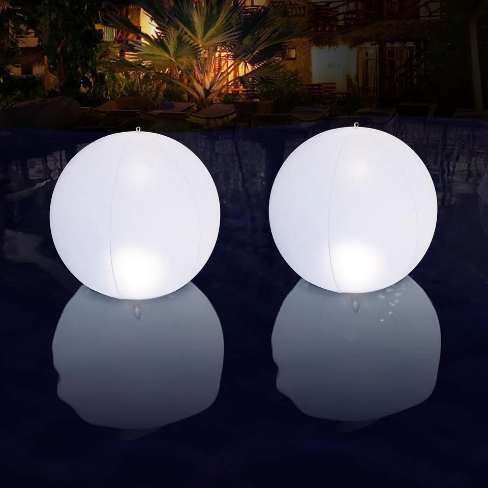 ESUPER Swimming Pool Lights Floating Ball Light Solar Powered 1 Pcs 14 Inch I...