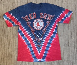 Boston Red Sox T Shirt Medium Tie Dye Baseball Fan Red White Blue - Picture 1 of 6