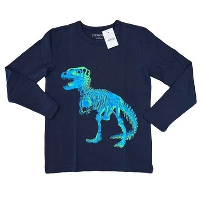 NWT J. Crew Boys' Navy W/Metallic T-Rex Bones Graphic Tee - SIZE XXS (2-3) - Image 1 of 4