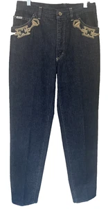 Vintage Escada Margaretha Ley Jeans Gold Stickerei Strass Gr. 38 TOP - Bild 1 von 9