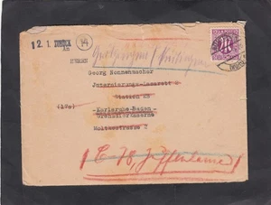 AM-Post / Interniertenpost , Brief an Internierungs-Lazarett Karksruhe 1946 - Bild 1 von 2