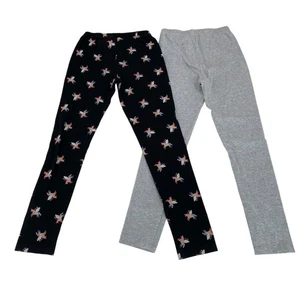 Cat & Jack Kids Girls Lot of 2 Leggings Size M (8) Gray Black Rainbow Unicorns - Picture 1 of 13