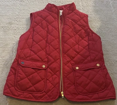 St. John’s Bay Quilted Women’s Red Vest Gold Zipper and Snaps Size M - Image 1 of 4