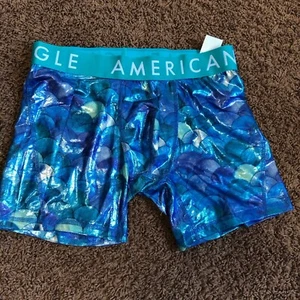 American Eagle Men's Blue Geometric Stretch Boxer Briefs Size Medium NWT - Picture 1 of 8