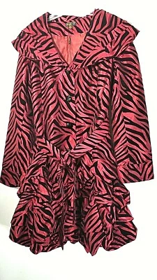 Chaqueta ligera Jerry T para mujer roja y negra con estampado de cebra M mediana fiesta nueva Foto 1 de 4