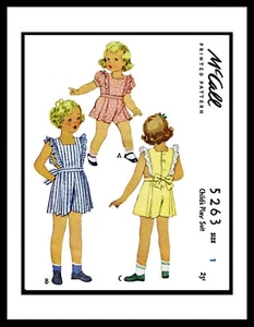 McCall # 5263 Traje de Juego Patrón de Mameluco Traje de Sol VESTIDO NIÑA NIÑO ~~1~~ - Imagen 1 de 4