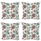 Ambesonne Flower Art Cushion Cover Set of 4 for Couch and Bed in 4 Sizes