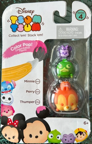Disney Tsum Tsum Color Pop! Figures  3-Pack Series 4 NIP! Thumper, Perry, Minnie Cover