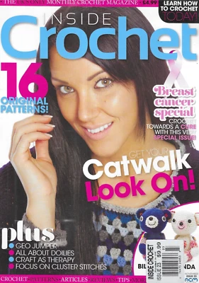 Inside Crochet Magazine 16 Patterns Breast Cancer Special Shawl Gloves 2011 - Image 1 of 4