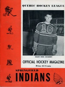 1953-54 Springfield Indians VS Chicoutimi Program Eddie Shore Beliveau Unmarked - Picture 1 of 8