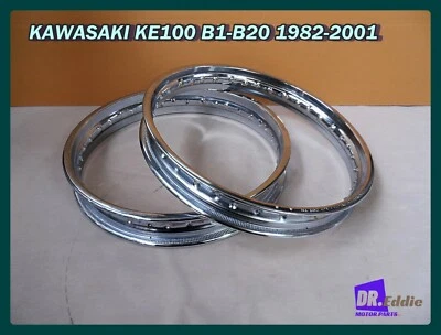 Fit Kawasaki KE100 B1-B20 1982-200  Front & Rear Steel  Wheel Rim Set **bi4716** Foto 1 de 4