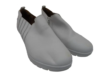 Nurse Mates Women's Zip-Up Mid-Cut Edda Work Clogs Leather White Size 11W - Image 1 of 4