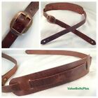 Stunning 1 inch Guitar Strap Distressed Leather Vintage Style w/Shoulder Pad