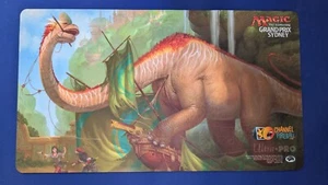 GP Sydney Thrashing Brontodon Magic The Gathering MTG Playmat TCG CCG Mat - Picture 1 of 1