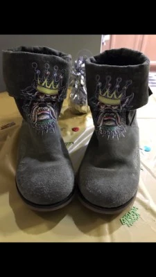 Don Ed Hardy designs Christian Audigier Kids Size 2 Unisex Boots #038-029868 - Image 1 of 4