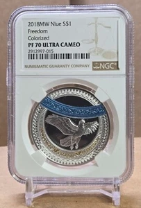 2018 NIUE $1 - THE WORLD OF YOUR SOUL - FREEDOM - NGC PF70 UC - .999 SILVER COIN - Picture 1 of 8