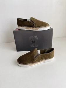 ✨New VINCE CAMUTO Tambie Slip On Sneakers Suede Olive Womens Size 8M $99 NIB - Picture 1 of 8
