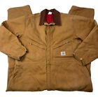 Vintage Carhartt Canvas Insulated Coveralls Size 50 Reg X01 BRN Union Made USA