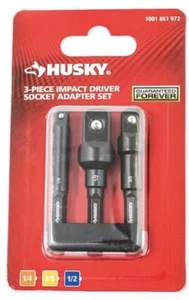 HUSKY 3-Piece 2.5” x 1/4”, 3/8”, 1/2” Impact Socket Adapters Set, HISKDRAPT3PCNN - Picture 1 of 8