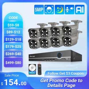 Set Telecamera IP HD 5MP H.265 Sistema CCTV Telecamera di Sorveglianza Impermeabile Esterno - Foto 1 di 27