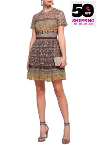 RRP€3200 VALENTINO Tulle Mini Dress US6 UK10 IT42 M Embroidered Made in Italy - Picture 1 of 7