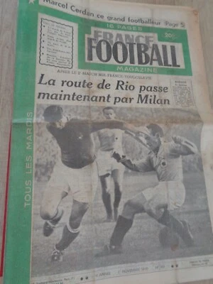 💥 France Football 1 novembre 1949 N 189 mort Marcel Cerdan France / Yougoslavie - Photo 1/4