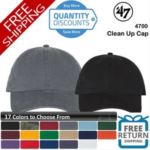 🔥 47 Brand Men Clean Up Cap Hat Unstructured, Six-panel, Low-profile Twill 4700 - Picture 1 of 52