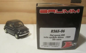 1538. BRUMM R365-06 Fiat 500 Tetto Apribile Blu scuro/Dark blue Chiusa/Closed 59 - Foto 1 di 6