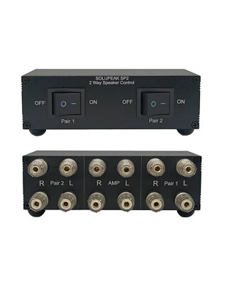 Premium 2 Zone Speaker Selector Switch Box 2 Way Stereo Audio Speaker Switcher - Image 1 of 4