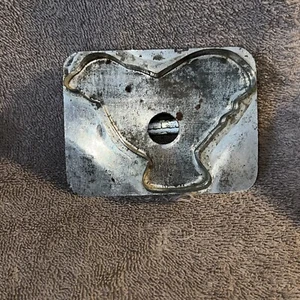 Chicken Flat Back Tin Cookie Cutter W/FH & Small Hook Primitive Antique - Picture 1 of 4