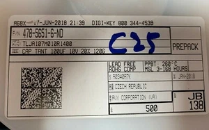 QTY (200) 100uf 10V 20% A CASE 3216-18 SMD TANTALUM CAPACITORS TLJA107M010R1400 - Picture 1 of 2
