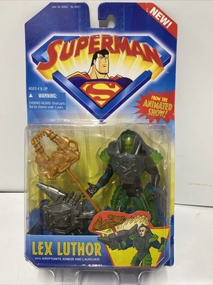 NEW SUPERMAN ANIMATED LEX LUTHOR KRYPTONITE ARMOR ACTION FIGURE KENNER 1996 - Image 1 of 4