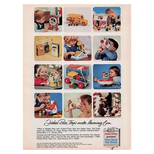 Fisher Price Toys Make Learning Fun Tuggy Tooter Vintage Magazine Print Ad 1968 - Picture 1 of 1