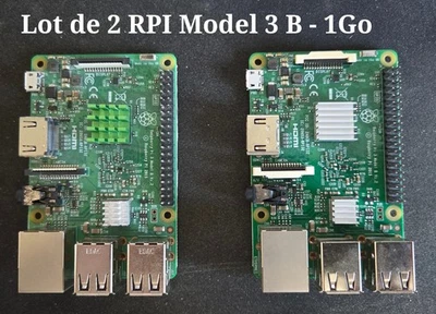 Lot de 2 Raspberry Pi 3 Model 3B Quad Core 1.2GHz 64bit 1 Go RAM WiFi Bluetooth - Photo 1/2