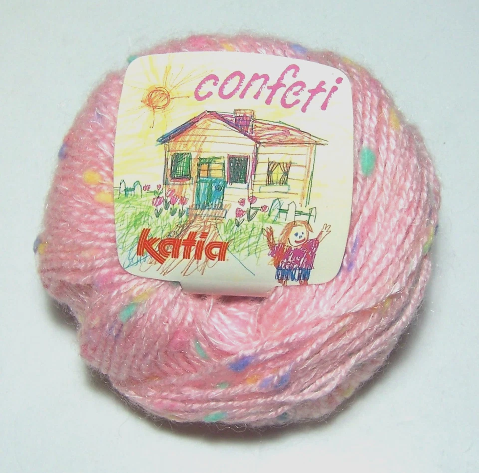 LOTE de DIEZ bolas de 50 g KATIA CONFETI hilo de tejer peso deportivo #84701 ROSA MULTI Foto 1 de 1