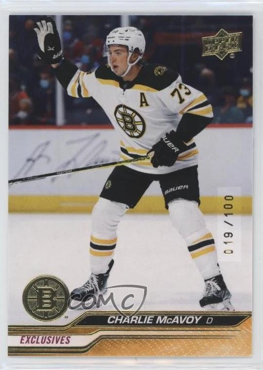 2023-24 Upper Deck Series 1 Exclusives /100 Charlie McAvoy #14 - Image 1 of 2